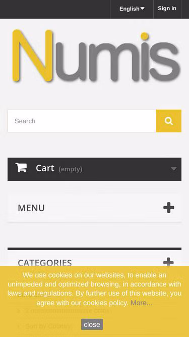 Screenshot of numis.si