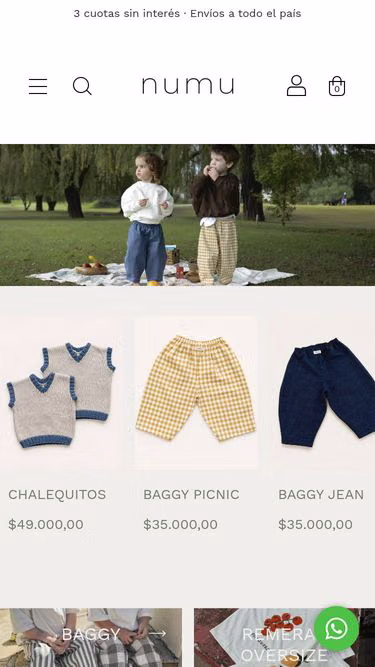 Screenshot of numu.com.ar