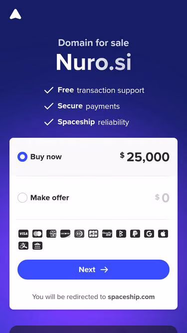 Screenshot of nuro.si