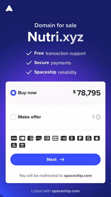 Screenshot of nutri.xyz