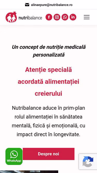 Screenshot of nutribalance.ro