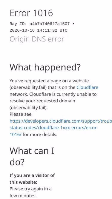 Screenshot of observability.fail