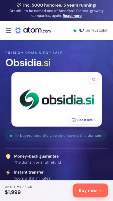 Screenshot of obsidia.si