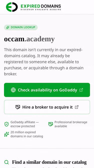 Screenshot of occam.academy
