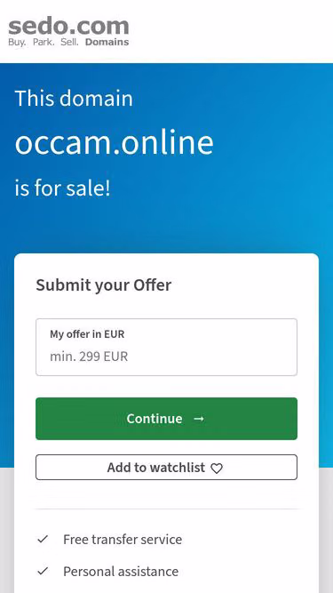 Screenshot of occam.online