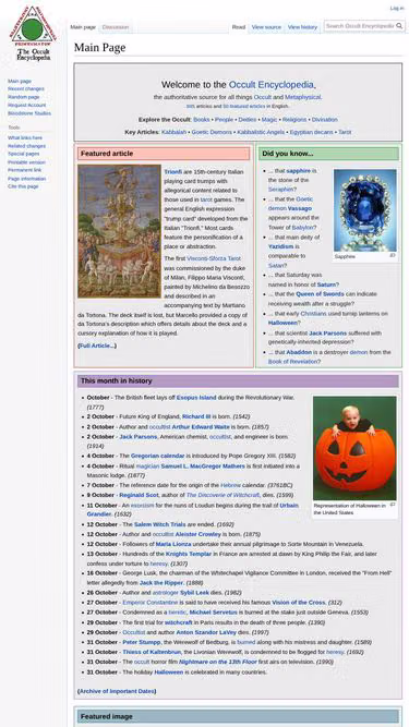 Screenshot of occult.wiki