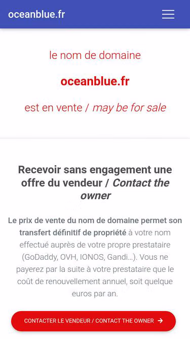 Screenshot of oceanblue.fr