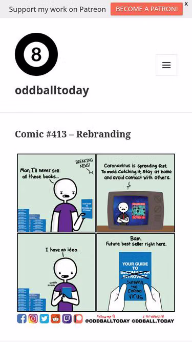 Screenshot of oddball.today