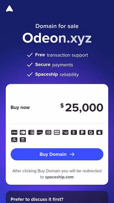 Screenshot of odeon.xyz