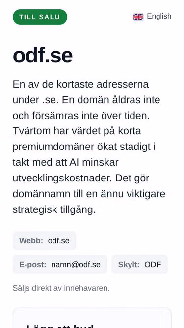 Screenshot of odf.se