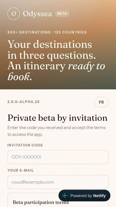 Screenshot of odyssea.vacations