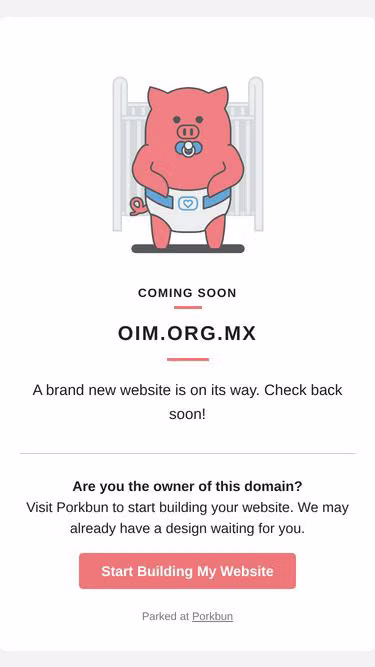 Screenshot of oim.org.mx