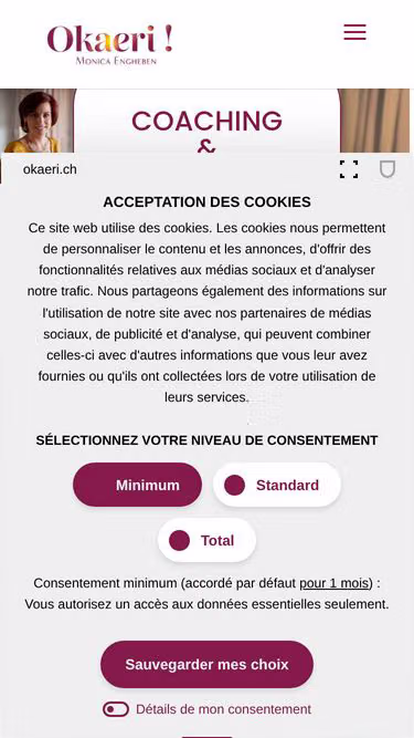 Screenshot of okaeri.ch