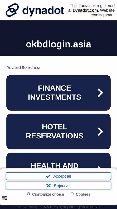Screenshot of okbdlogin.asia