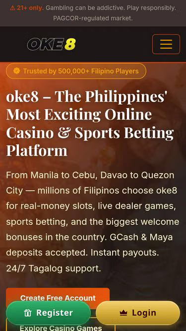 Screenshot of oke8.app