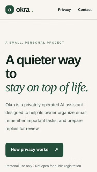 Screenshot of okra.gripe