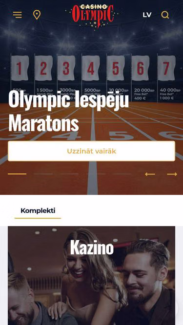 Screenshot of olympiccasino.lv