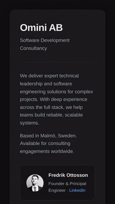 Screenshot of omini.se