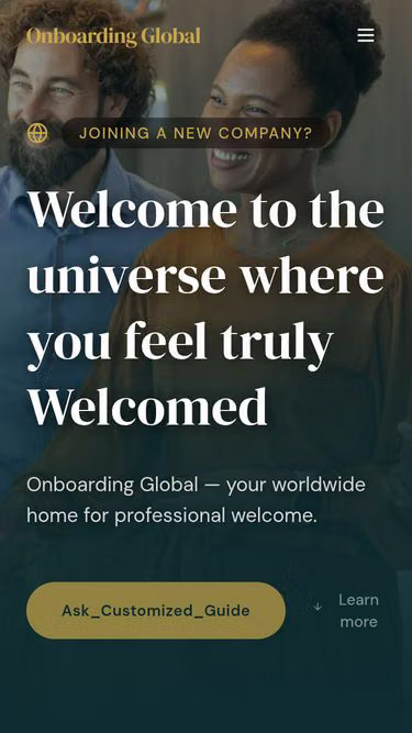 Screenshot of onboarding.global