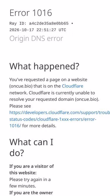 Screenshot of oncue.bio