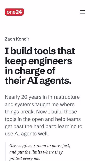 Screenshot of one24.ai
