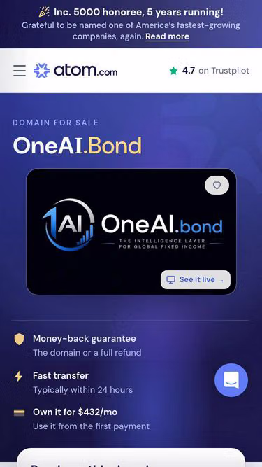 Screenshot of oneai.bond