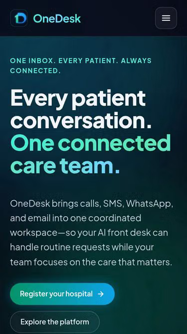 Screenshot of onedesk.care
