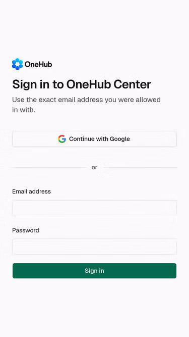 Screenshot of onehub.center