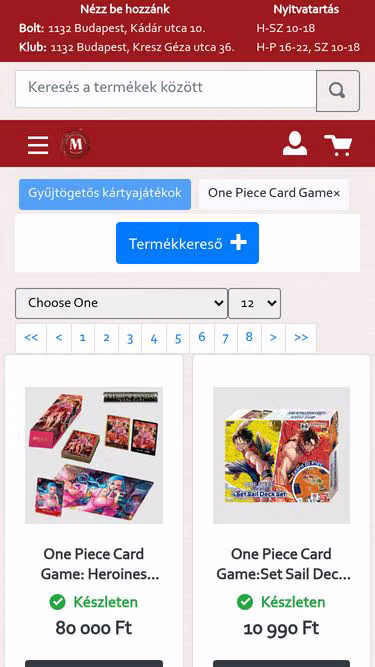 Screenshot of onepiece.hu