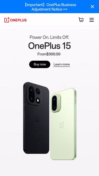 Screenshot of oneplus.hk