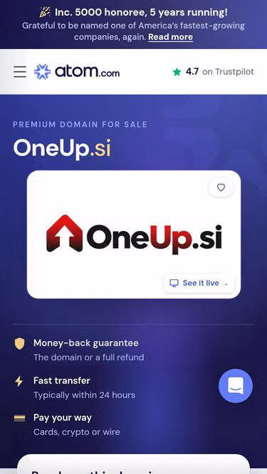 Screenshot of oneup.si