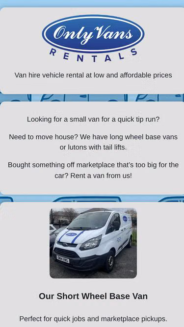 Screenshot of onlyvans.rentals