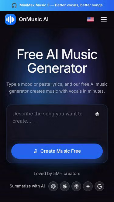 Screenshot of onmusic.ai