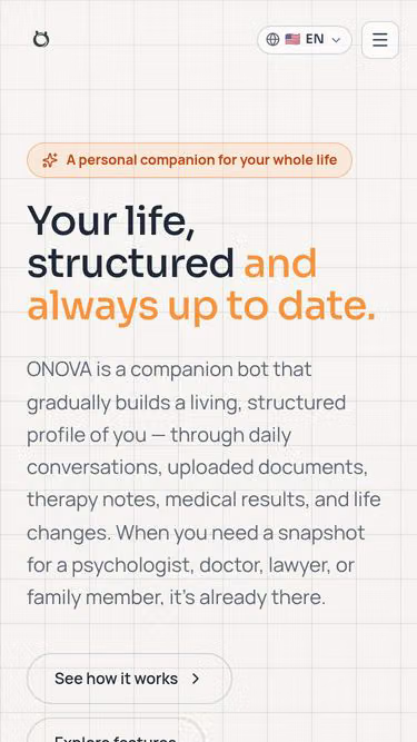 Screenshot of onova.me