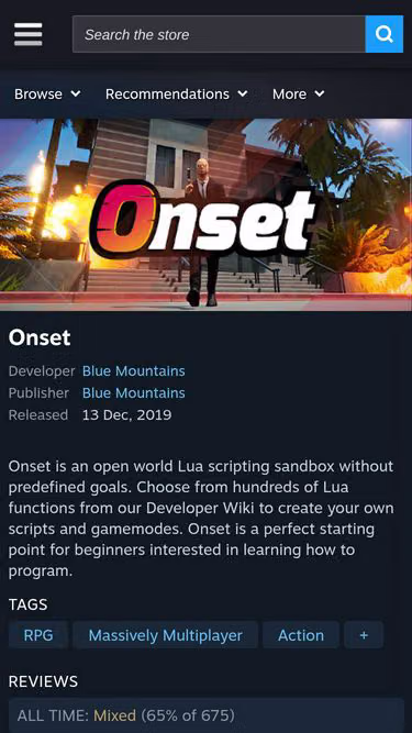Screenshot of onset.gg