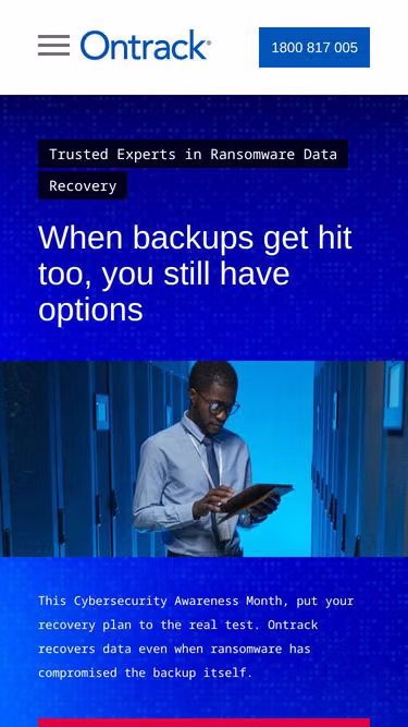 Screenshot of ontrackdatarecovery.ie