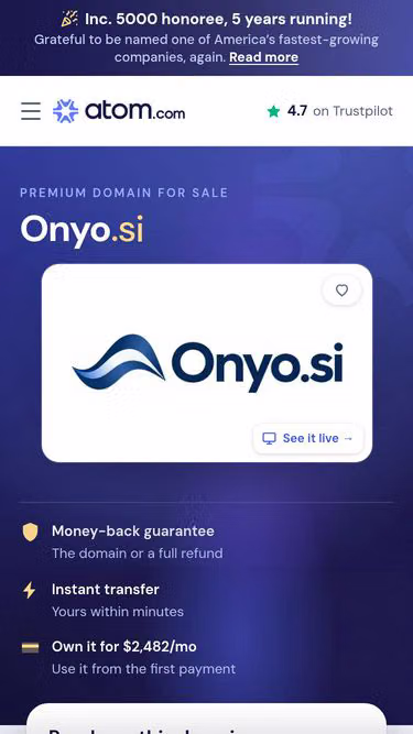Screenshot of onyo.si