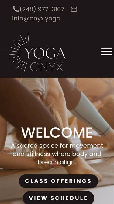 Screenshot of onyx.yoga