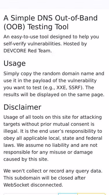 Screenshot of oob.red