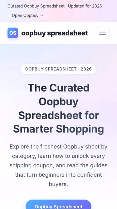 Screenshot of oopbuyspreadsheet.io