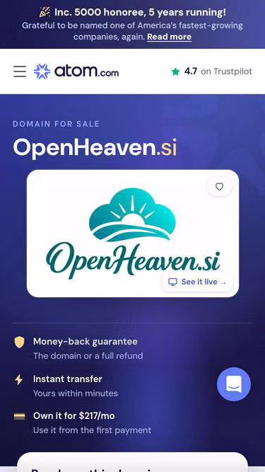Screenshot of openheaven.si