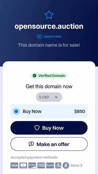 Screenshot of opensource.auction