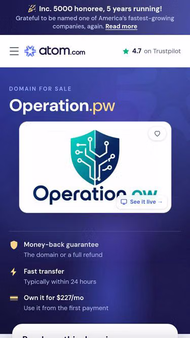 Screenshot of operation.pw