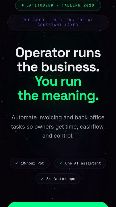 Screenshot of operator.lat