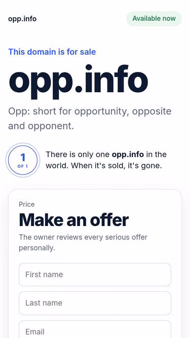 Screenshot of opp.info