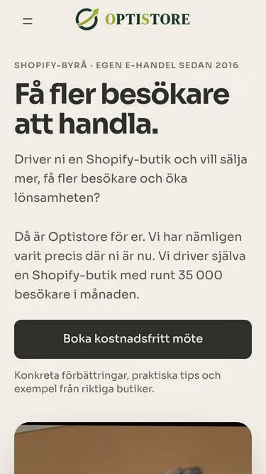 Screenshot of optistore.se