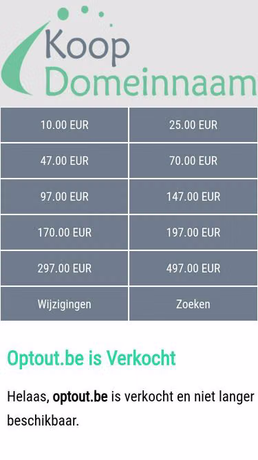 Screenshot of optout.be