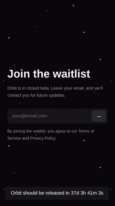 Screenshot of orbitapp.wtf