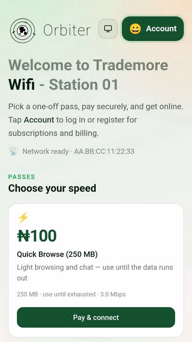 Screenshot of orbiter.ng