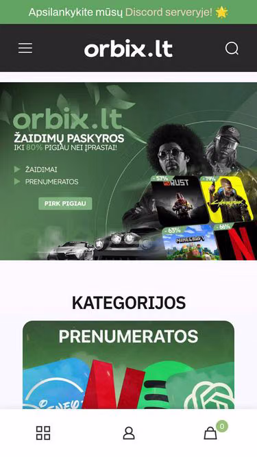 Screenshot of orbix.lt